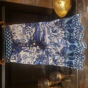 Nwt House of Harlow 1960 blue linnen maxi skirt